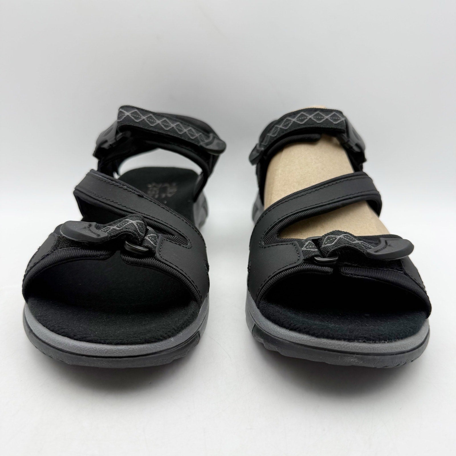 Natuarlizer Womens Angeles III Sports Sandals US 8 M EU 38 Black Leather NIB