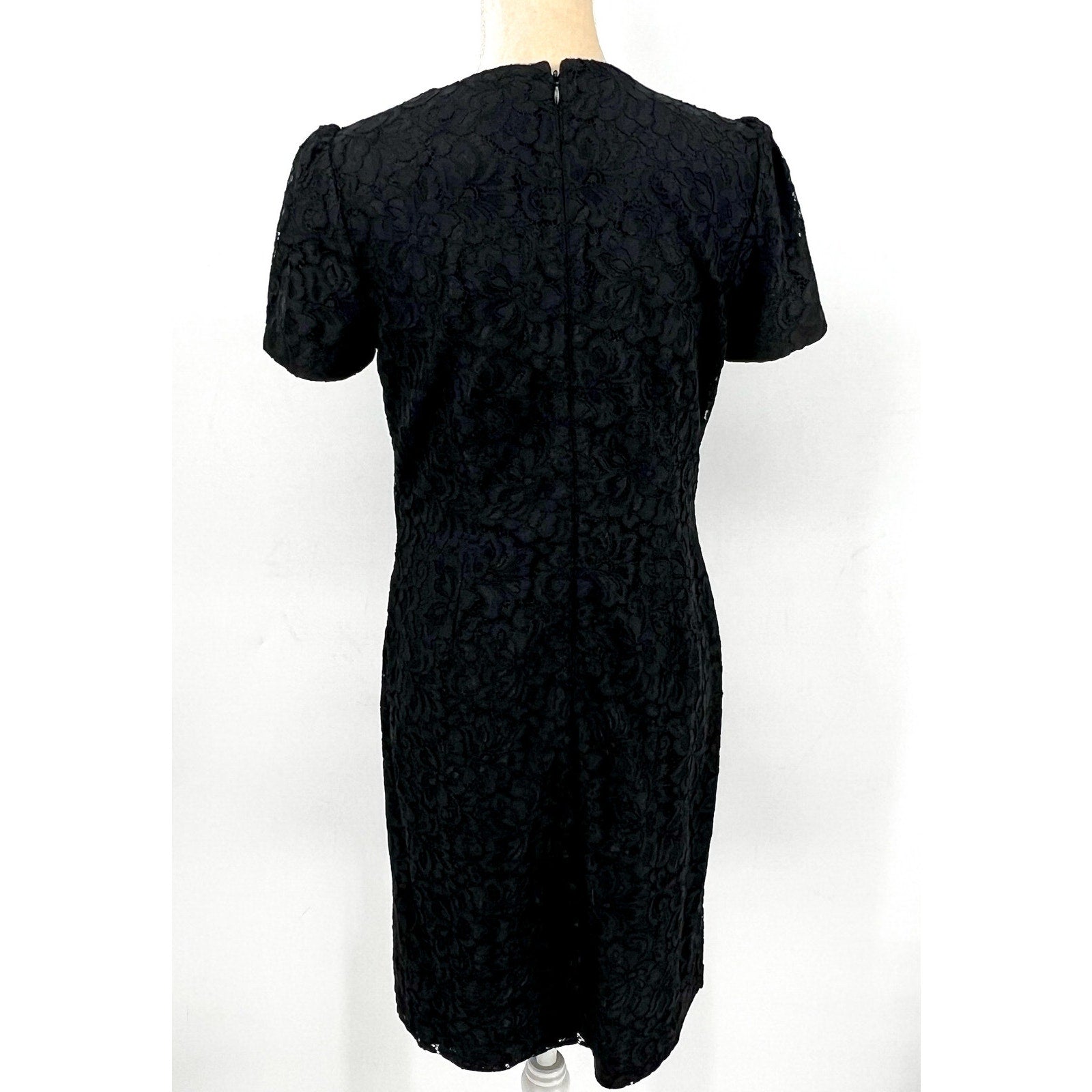 Lauren Ralph Lauren Women's Floral Lace Sheath Dress Size 10 Black SS NWT