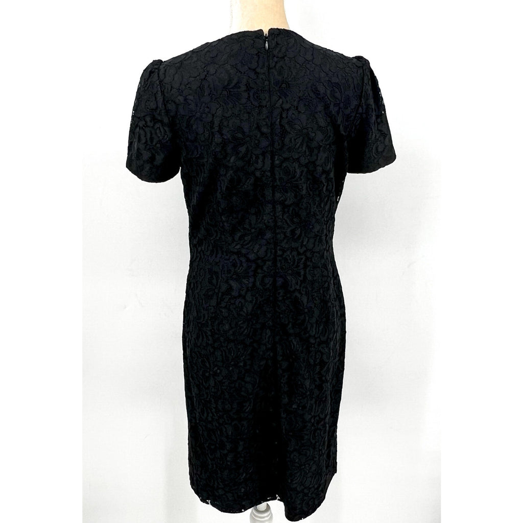 Lauren Ralph Lauren Women's Floral Lace Sheath Dress Size 10 Black SS NWT