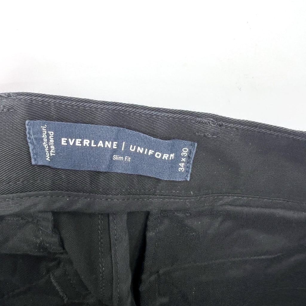 EVERLANE Uniform Men's Performance Chino Pants 34x30 Black Slim Fit NWT