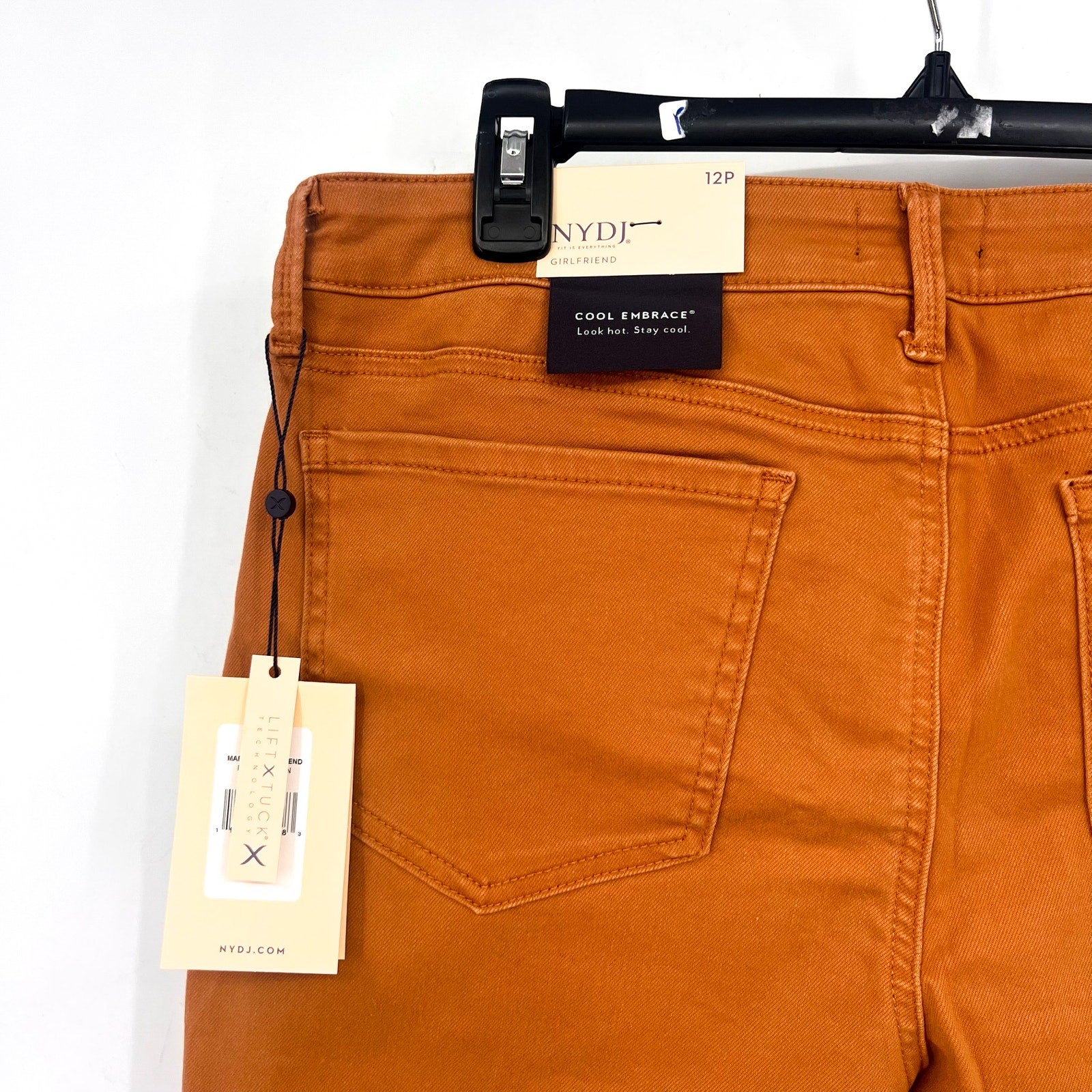 NYDJ Womens Margot Girlfriend Jeans Size 12 PETITE Rust Brown NWT