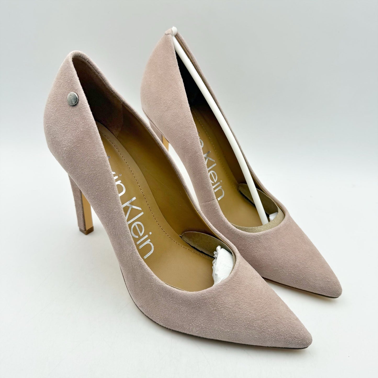Calvin Klein Womens Brady High Heels Size 8.5 Pink Suede Pumps NIB