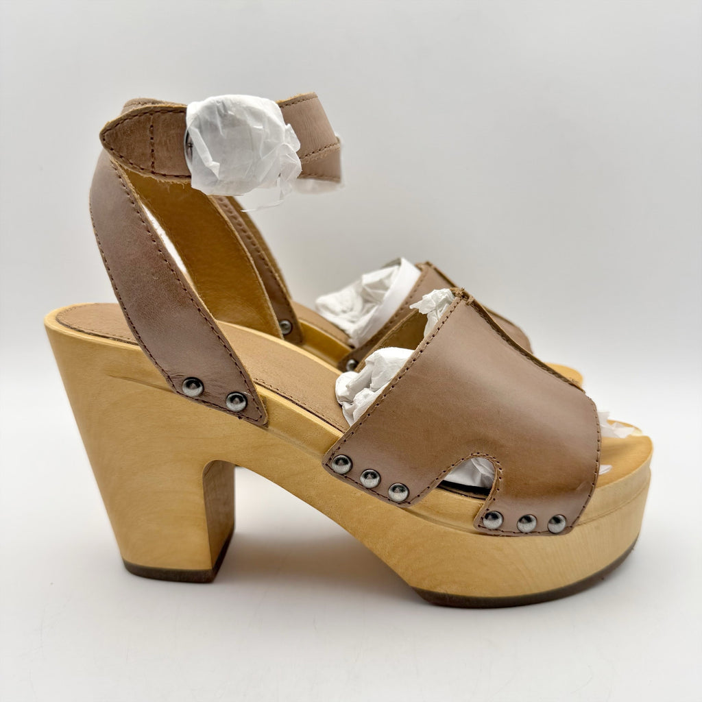 Frye Womens Zelda Seam Clog Sandals US 6.5M EU 37 Brown Leather NIB
