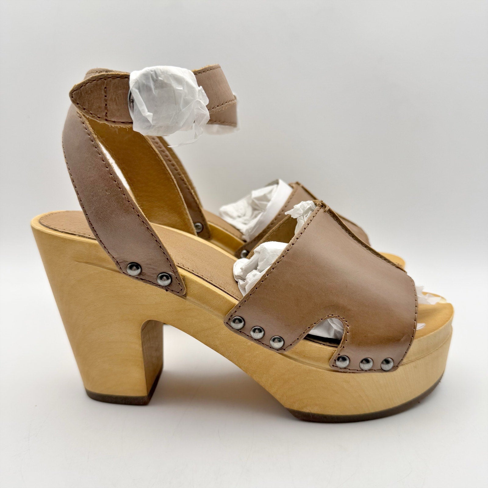 Frye Womens Zelda Seam Clog Sandals US 6.5M EU 37 Brown Leather NIB