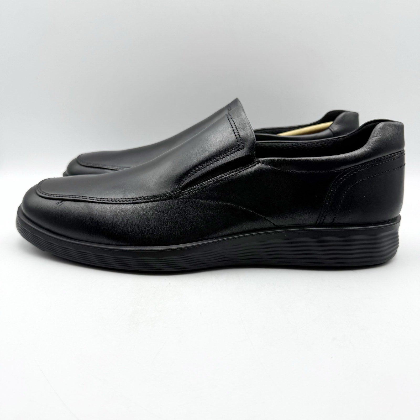 Ecco Mens S Lite Hybrid Apron Toe Oxford Shoes EU 41 US 7-7.5 Black Leather NWOB