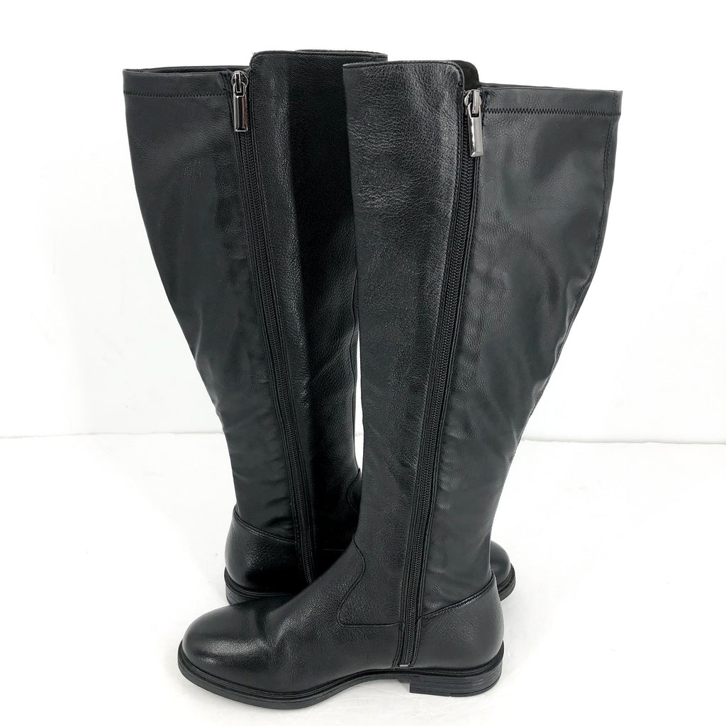 Hush Puppies Womens Jaylin Knee High Boots US 5.5 EU 36.5 Black Leather NWOB