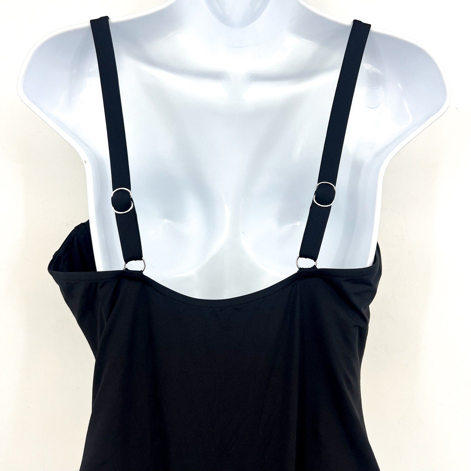 SEAFOLLY Women's Ruched Underwire One Piece Swimsuit Size 6 Black Stretch NWT