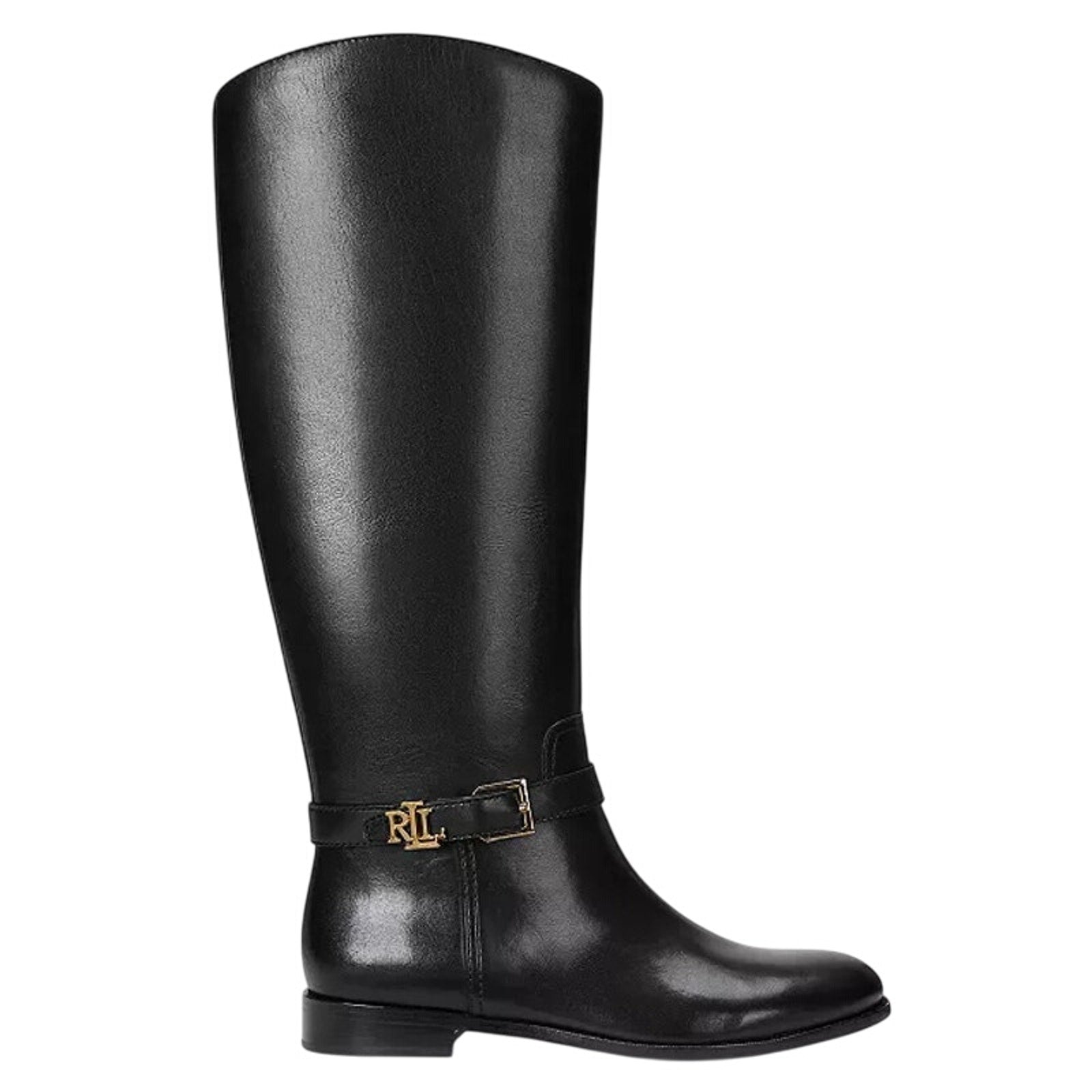 Lauren Ralph Lauren Womens Blayke Buckled Riding Boots US 5 Black Leather NWOB