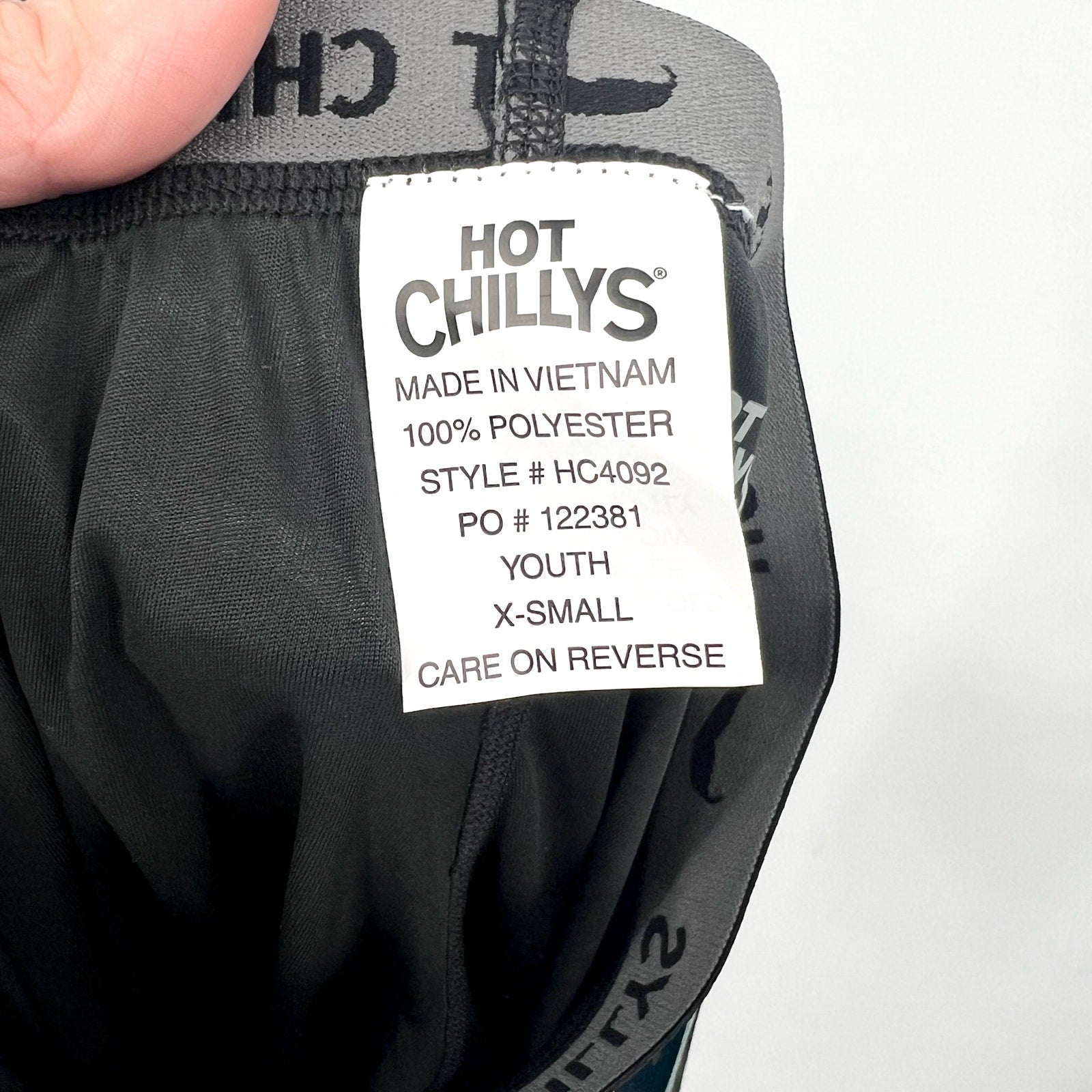 HOT CHILLYS Youth Boy's Peach Skins Base Layer Bottom XS Black NWT