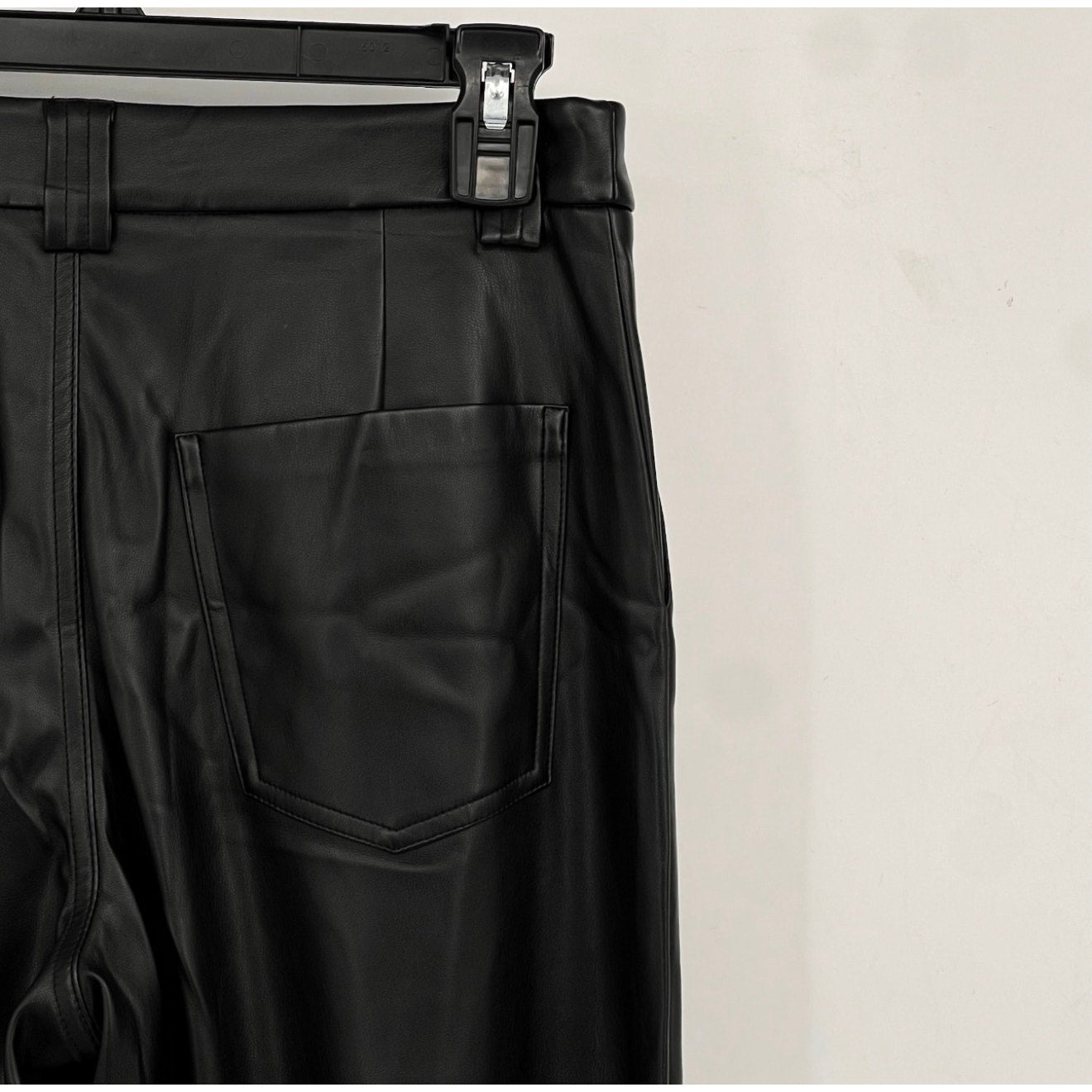 JOE'S JEANS Women's Mia Wide Leg Leather Pants Size 25 US 0 Black High Rise NWT