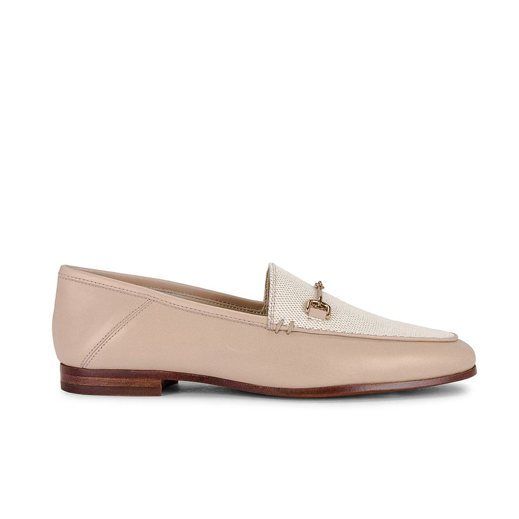 Sam Edelman Womens Loraine Bit Loafers Size 7.5 Beige Sand Canvas NWOB