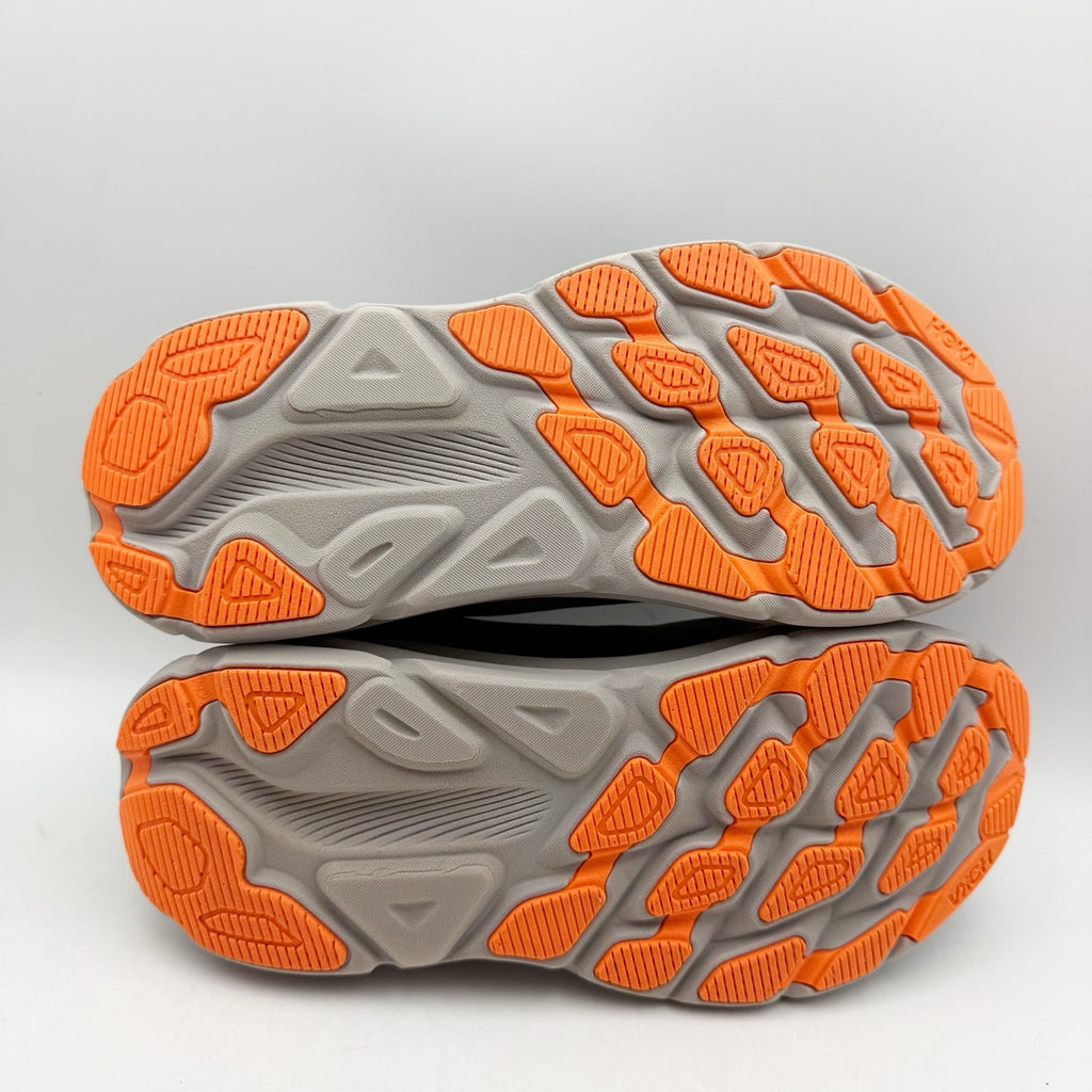 Hoka Mens Clifton 9 GTX Running Sneakers US 10 D Grey Orange WP Athletic NWOB
