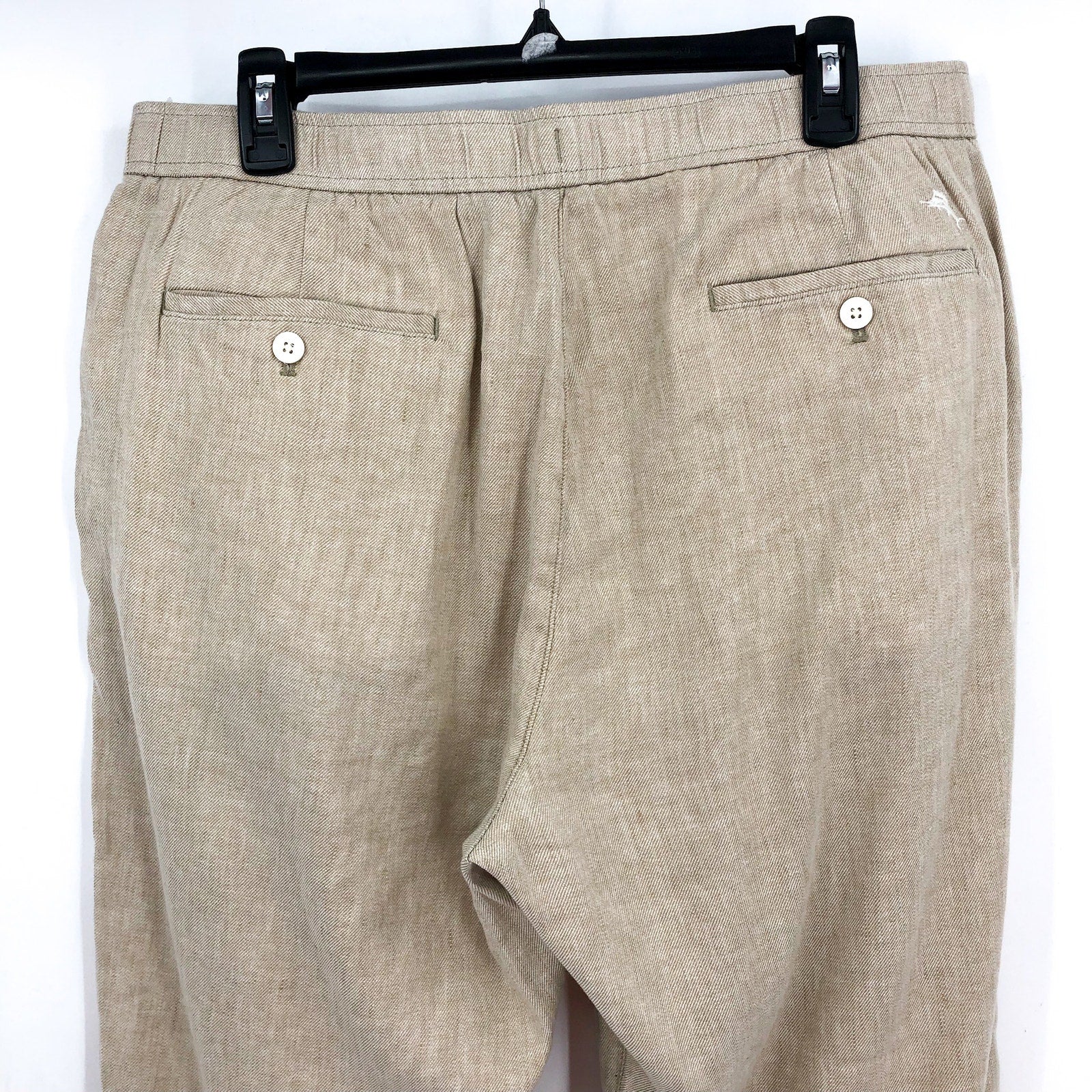 TOMMY BAHAMA Men's Beach Coast Linen Pants XL Stone Khaki 32" Inseam NWT