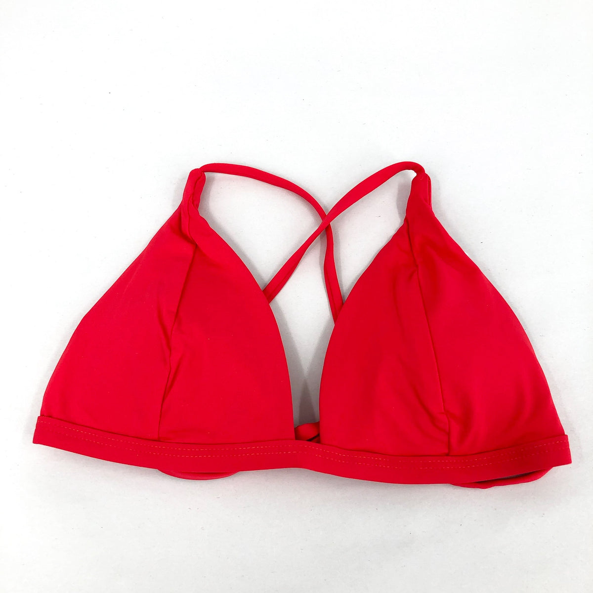 PRANA Women's Sunkissed Bikini Top Small Carmine Red Cross Back Stretch NWT