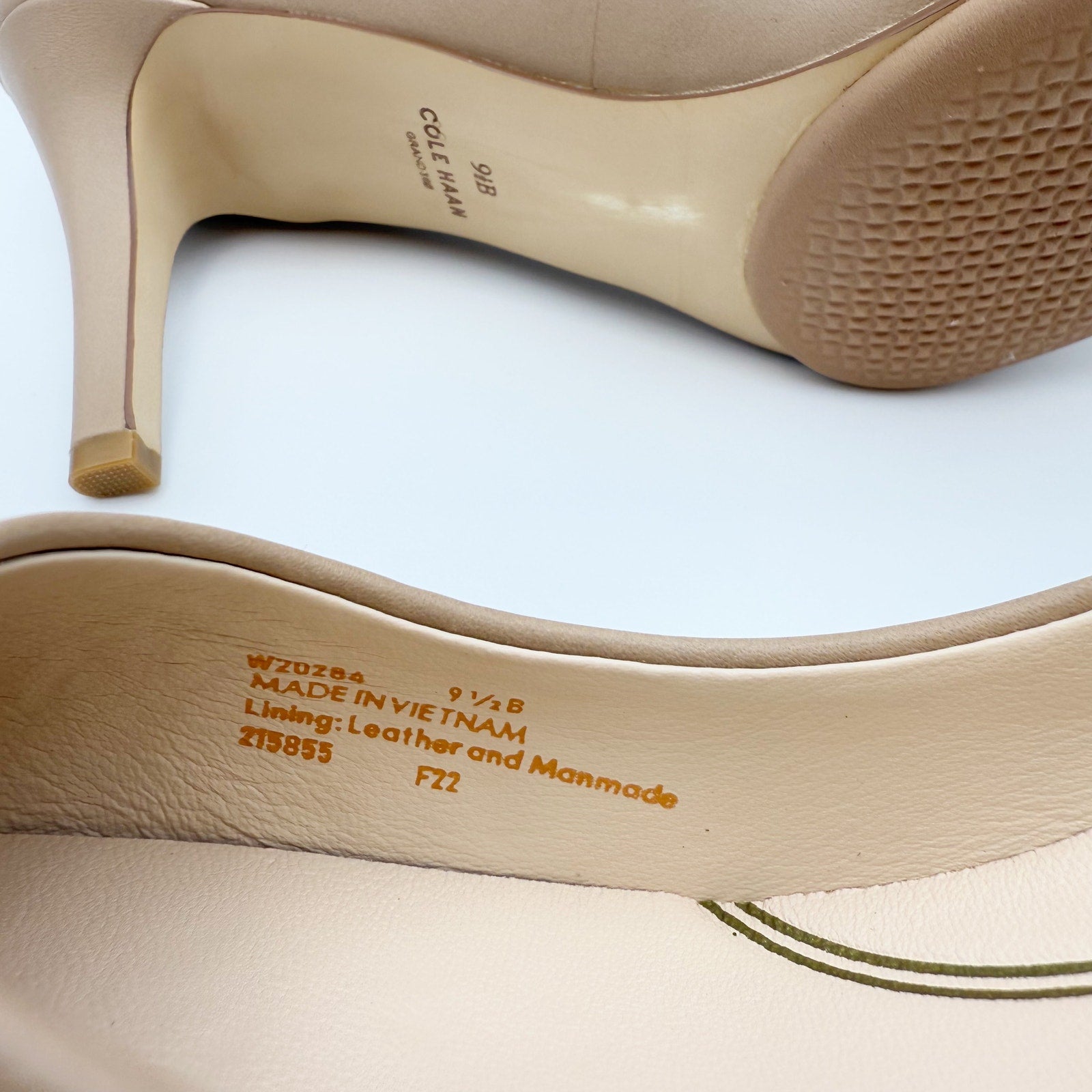 Cole Haan Womens Grand Ambition Pumps US 9.5 B Tan Amphora Leather Heels NWOB