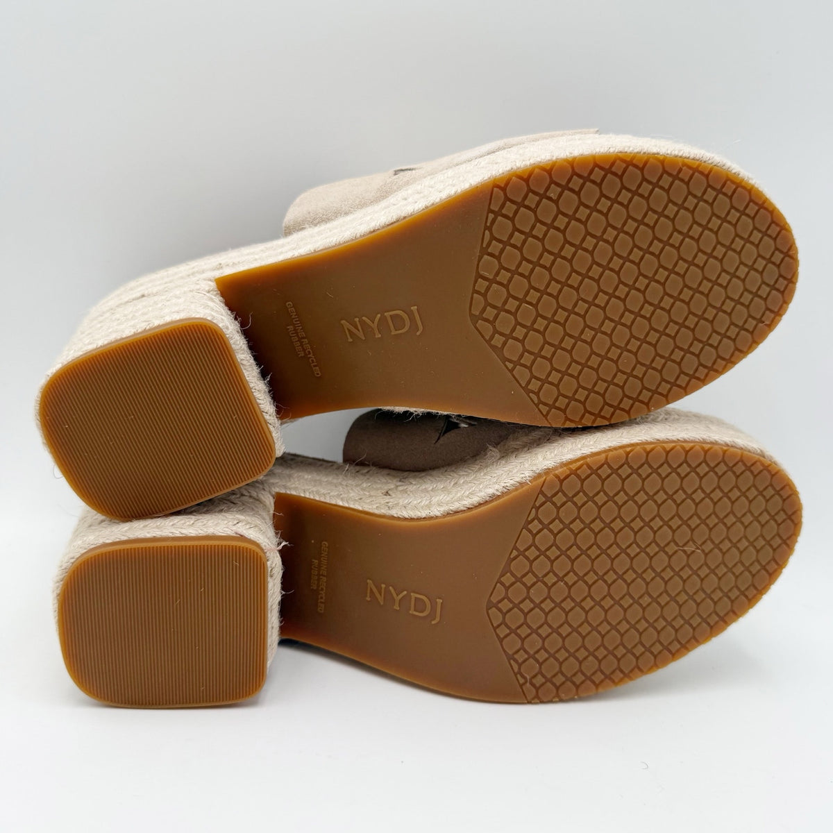 NYDJ Womens Helene Heeled Sandals Size 8.5 M Sand Beige Suede Platform NIB