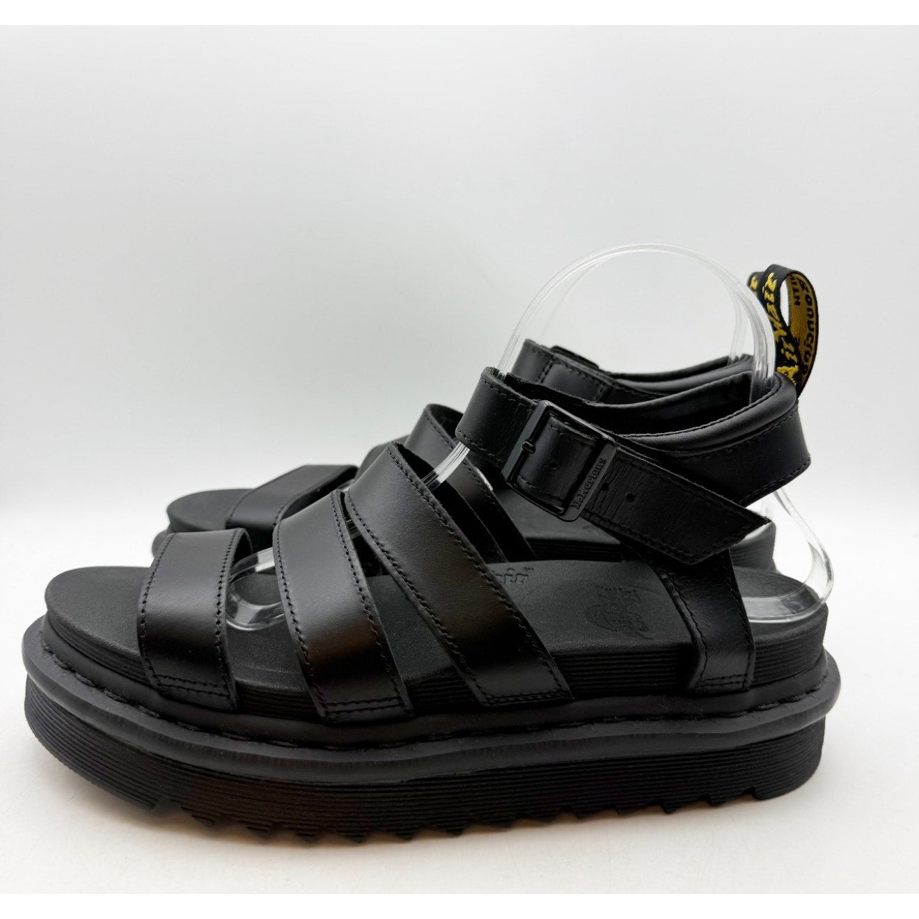 Dr. Martens Womens Blaire Sandals US 9 EU 41 Black Vegan Leather Platform NWOB