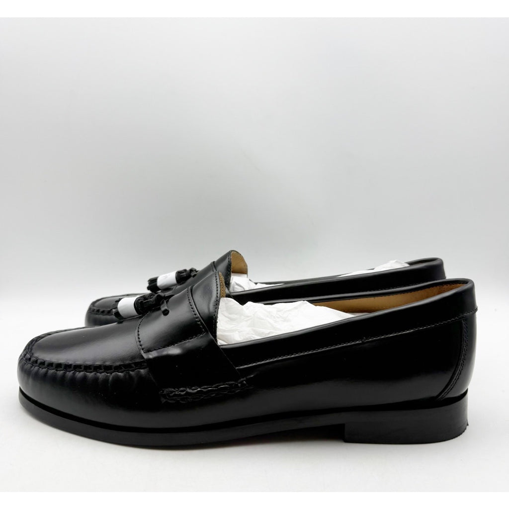 JOHNSTON & MURPHY Mens Hayes Tassel Dress Loafers Size 11.5 Black Leather NWOB