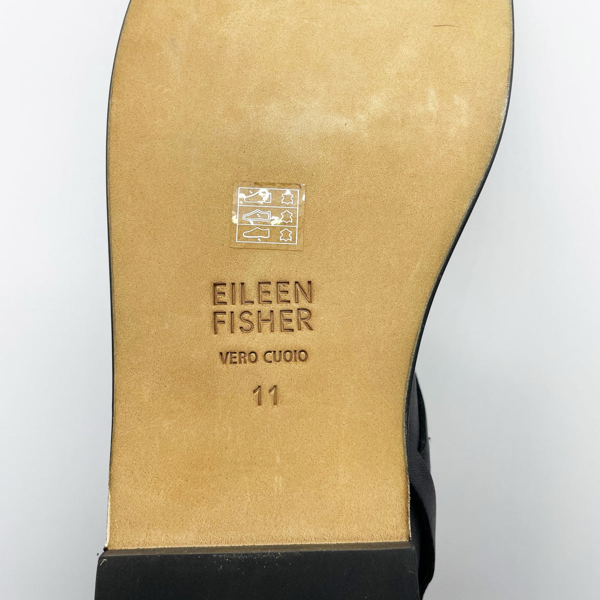 Eileen Fisher Womens Kanza Sandals Size 11 Black Leather Double Strap NWOB