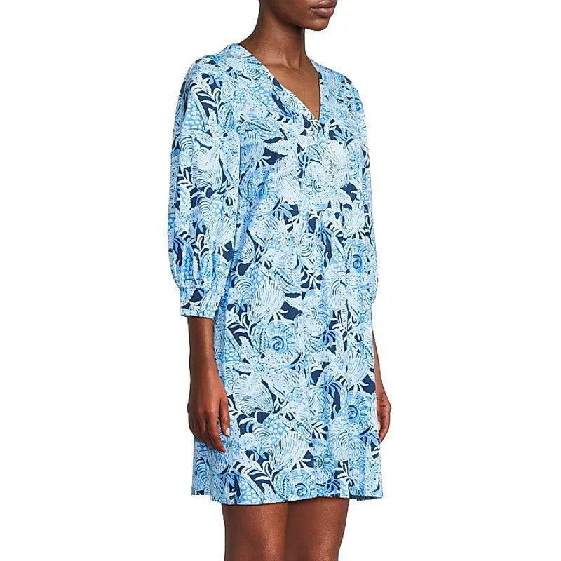 LILLY PULITZER Womens Cass Dress Medium Bonaire Blue Coastal Constellation NWT