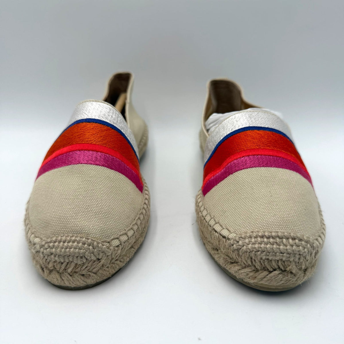 Castaner DVF Womens Klea Espadrille Flats Size 7 EU 37 Cream Pink Ribbon NWOB