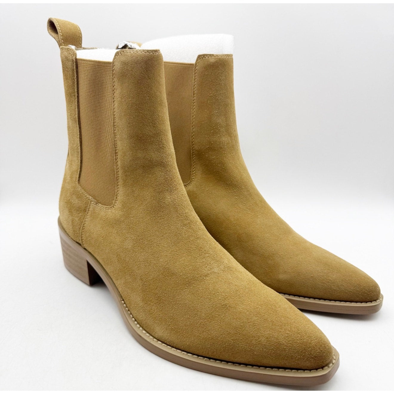 Saint Morta Men's Nomad Pointy Toe Chelsea Boot Size 9 EU 43 Tan Camel Suede NIB