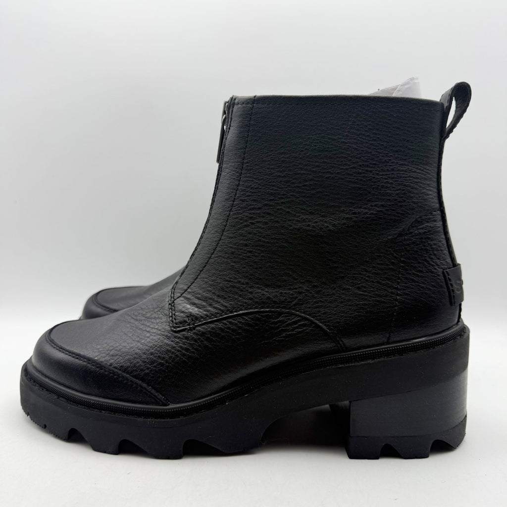 Sorel Womens Joan Now Zip Ankle Bootie Size 9 EU 40 Black Leather Waterproof NIB