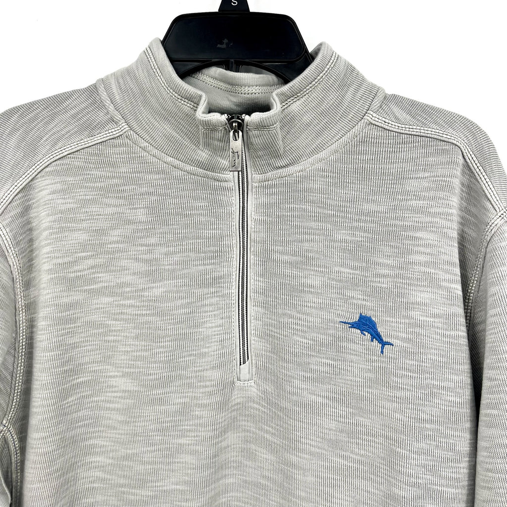TOMMY BAHAMA Men's Tobago Bay Half Zip Sweatshirt Medium Smoke Grey NWOT