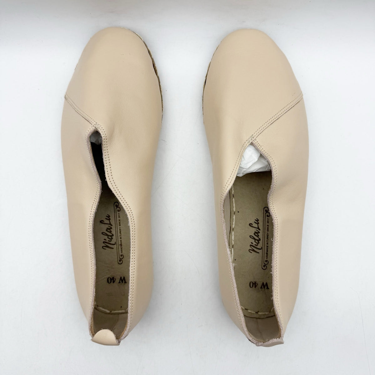 NIDA LU Womens LU Loafers EU 40 US Size 9 Bone White Leather NWOB