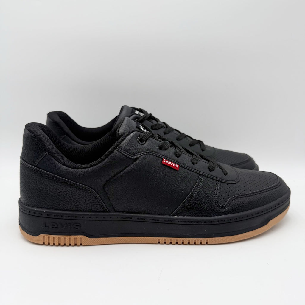 LEVIS Mens Drive Lo Casual Sneakers Size 12 EU 46 Black Faux Leather NIB