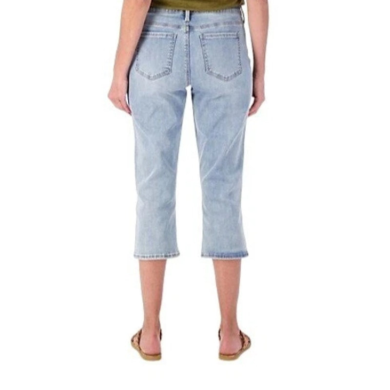 NYDJ Curves 360 Womens Slim Straight Crop Jeans Size 4 Charmed Light Blue NWT