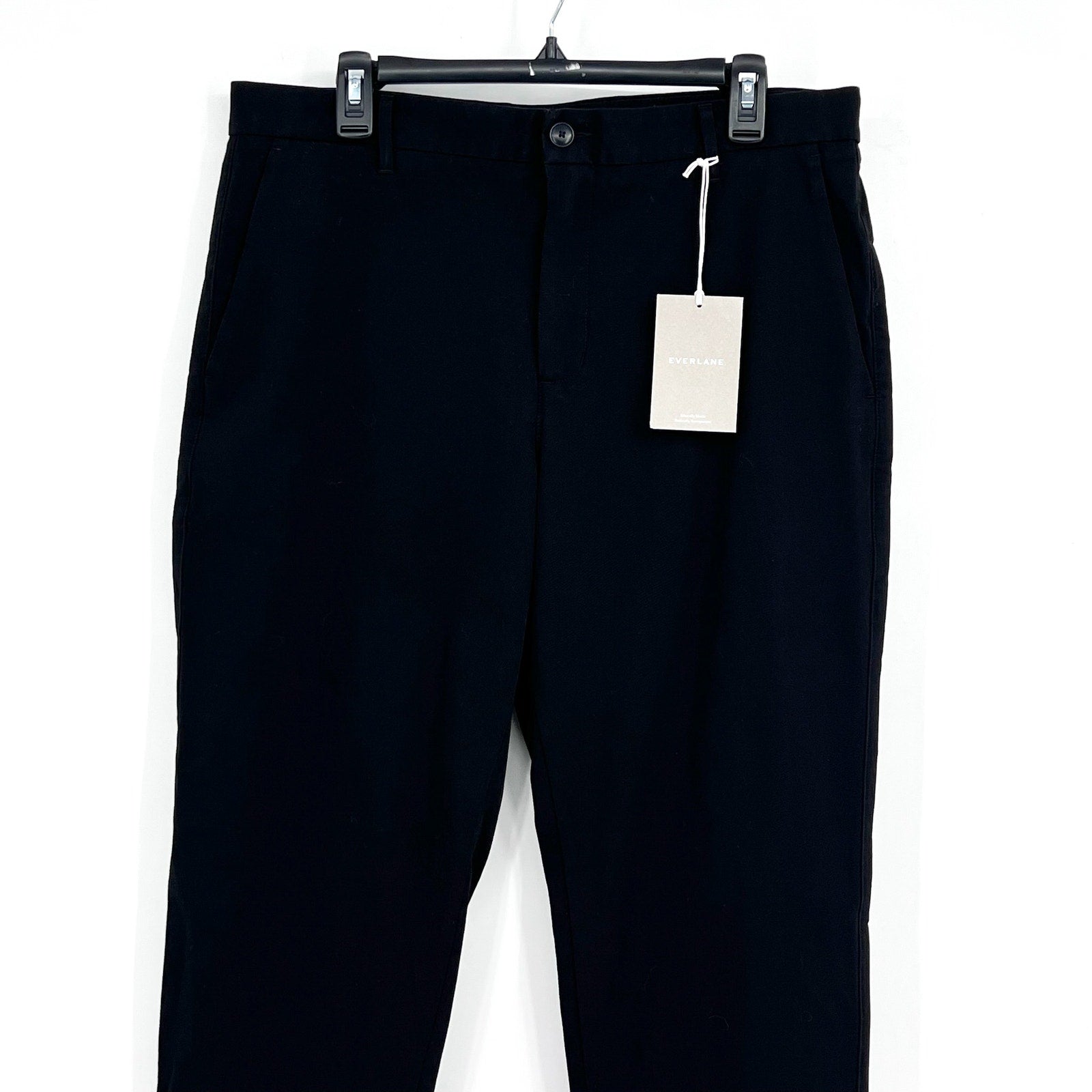 EVERLANE Men's Straight Fit Performance Chino Pants 35x28 Black Uniform NWT
