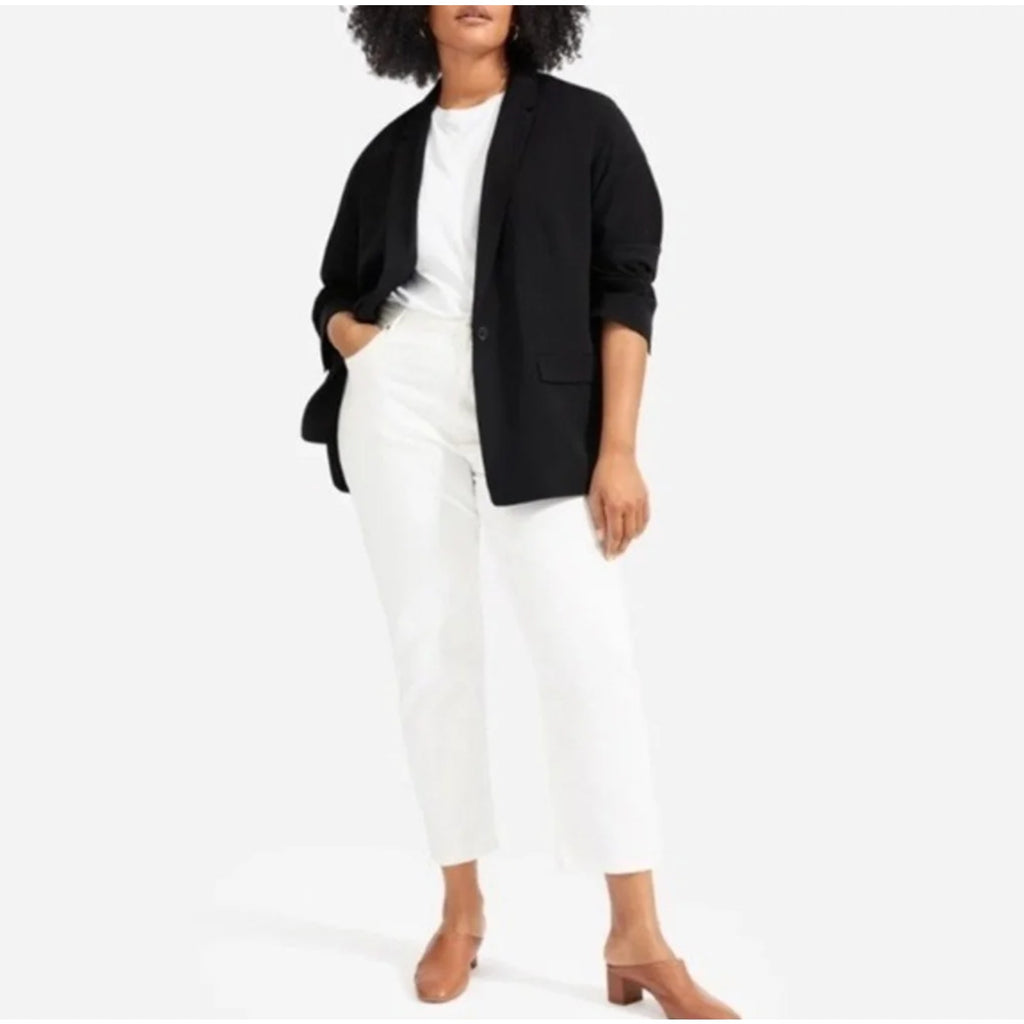 Everlane Womens The Easy Blazer Size 4 Black One Button NWT $128