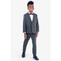 APPAMAN Boy's Two-Piece Stretchy Mod Suit Set Size 12 Grey Glen Plaid NWT