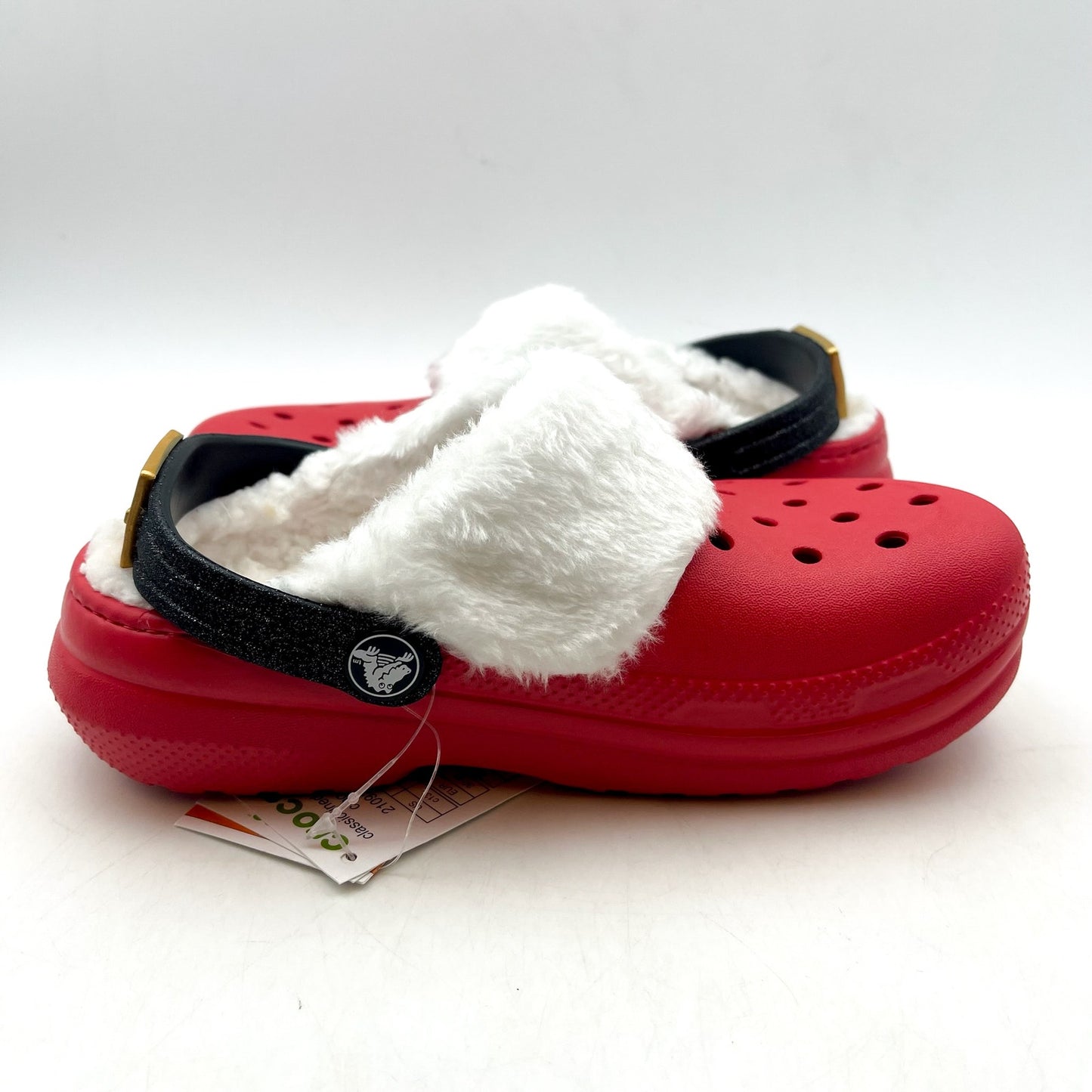 Crocs Kids Classic Lined Santa Clogs C13 EU 30.5 Red White Lightweight NWT