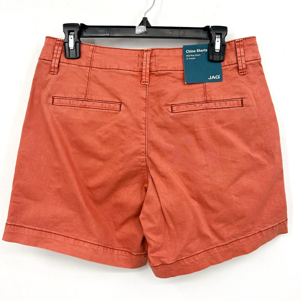 JAG JEANS Women's Fabric Dyed Chino Mid Rise Shorts Size 6 Orange Chutney NWT