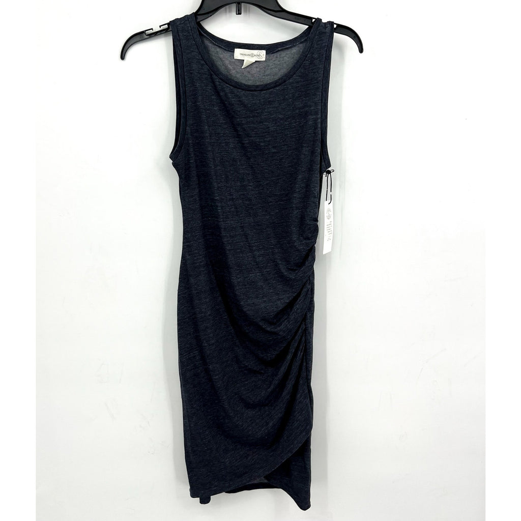 TREASURE & BOND Ruched Jersey Tank Dress XS Gray Blue Sleeveless NWT