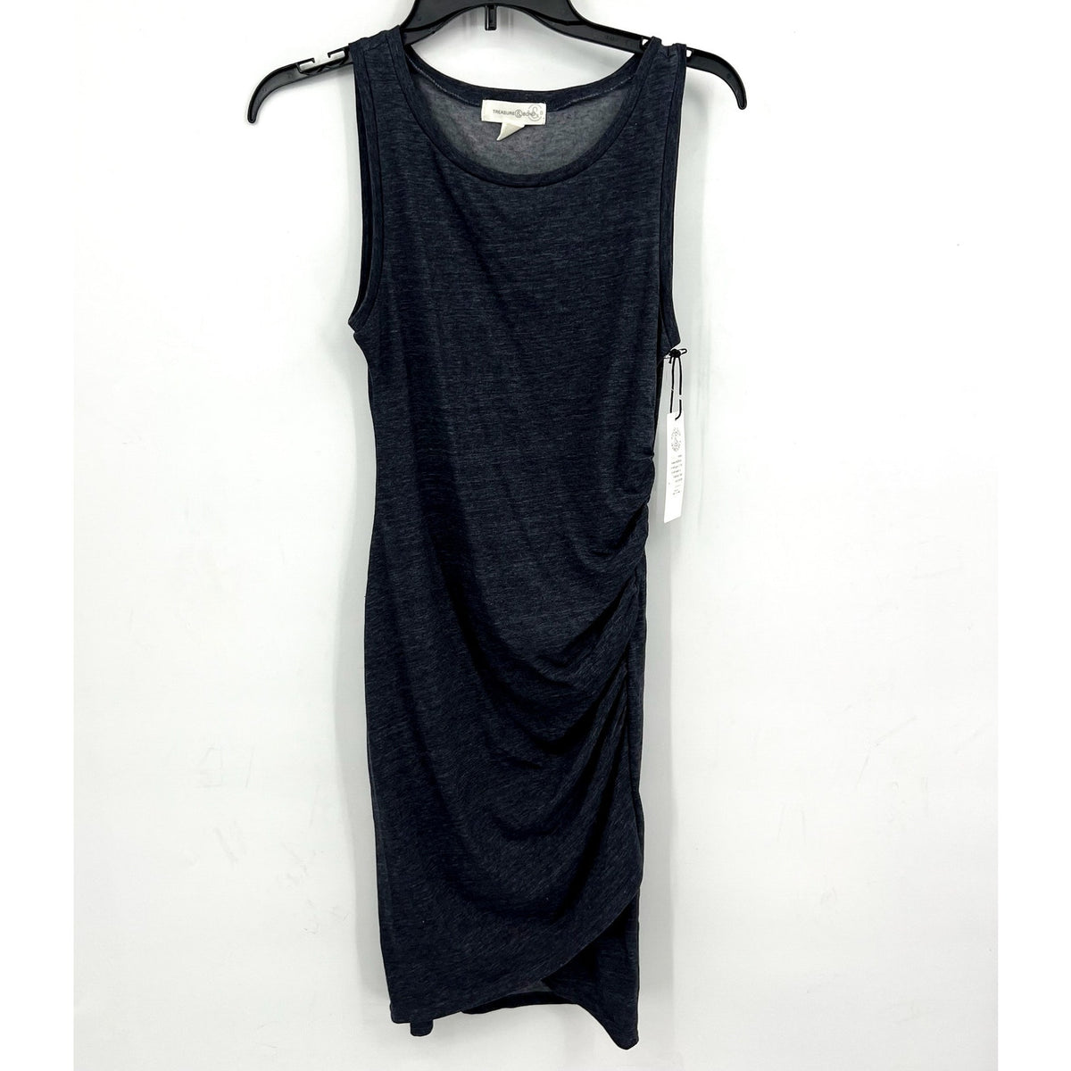 TREASURE & BOND Ruched Jersey Tank Dress XS Gray Blue Sleeveless NWT