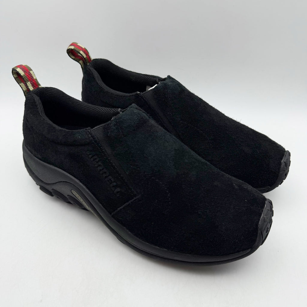 MERRELL Womens Jungle Moc Toe Shoes US 7 M Black Midnight Suede Slip On NIB
