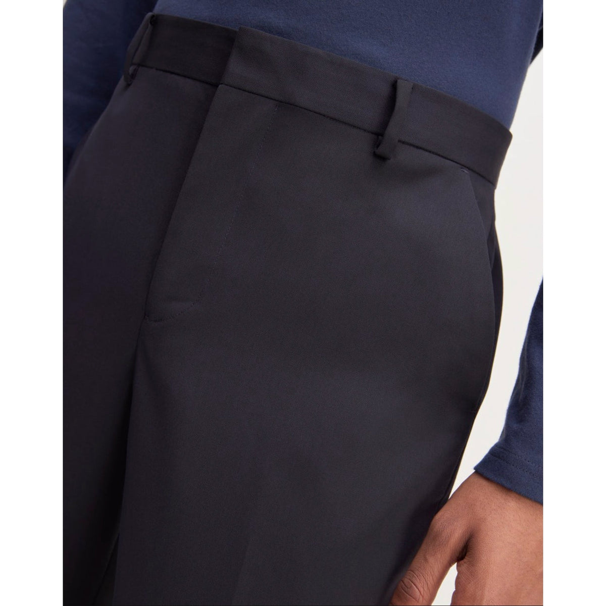 EVERLANE Men's Italian Wool Dress Pants 35x32 Navy Blue Flat Front NWT