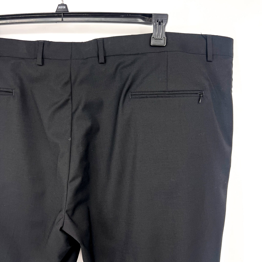 NORDSTROM Men's Trim Fit Dress Pants 48R Black Stretch Wool Tech-Smart NWT