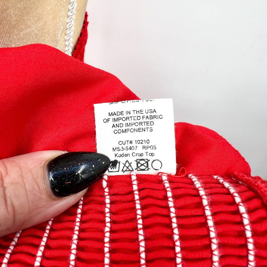 SHOW ME YOUR MUMU Kaden Crop Top & Katrina Swing Skirt Set Large Red NWT