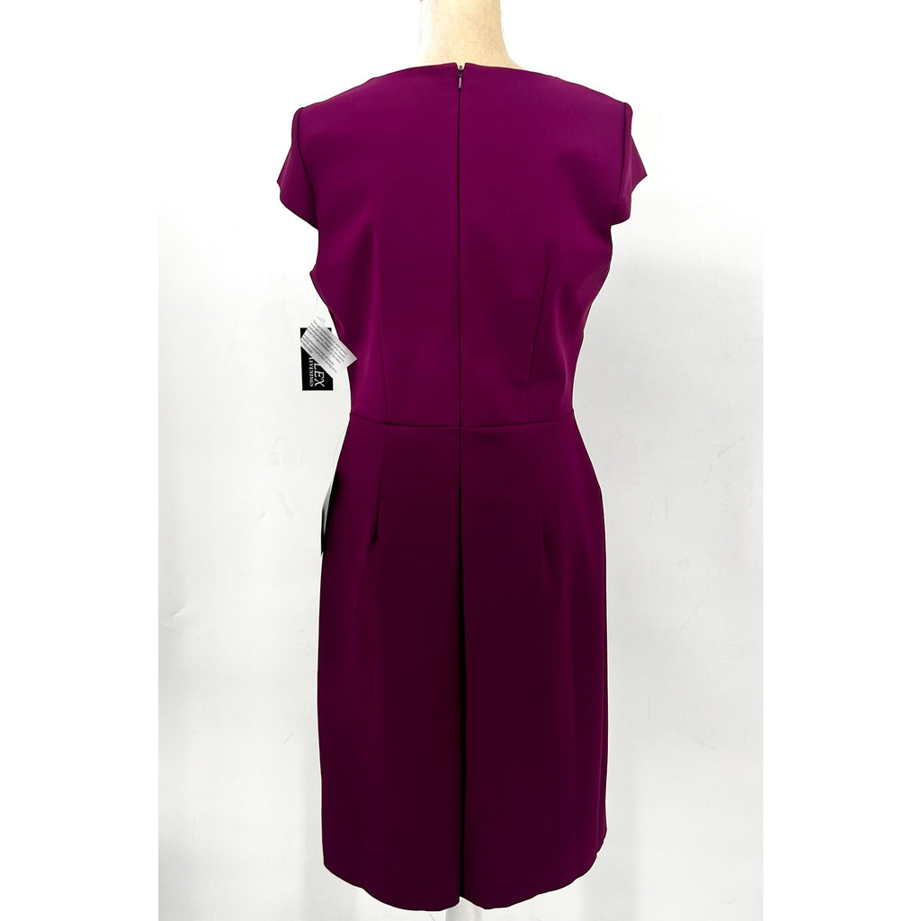 Alex Evenings Women's Short Cascade Sheath Dress Size 12 Pink Passion NWT