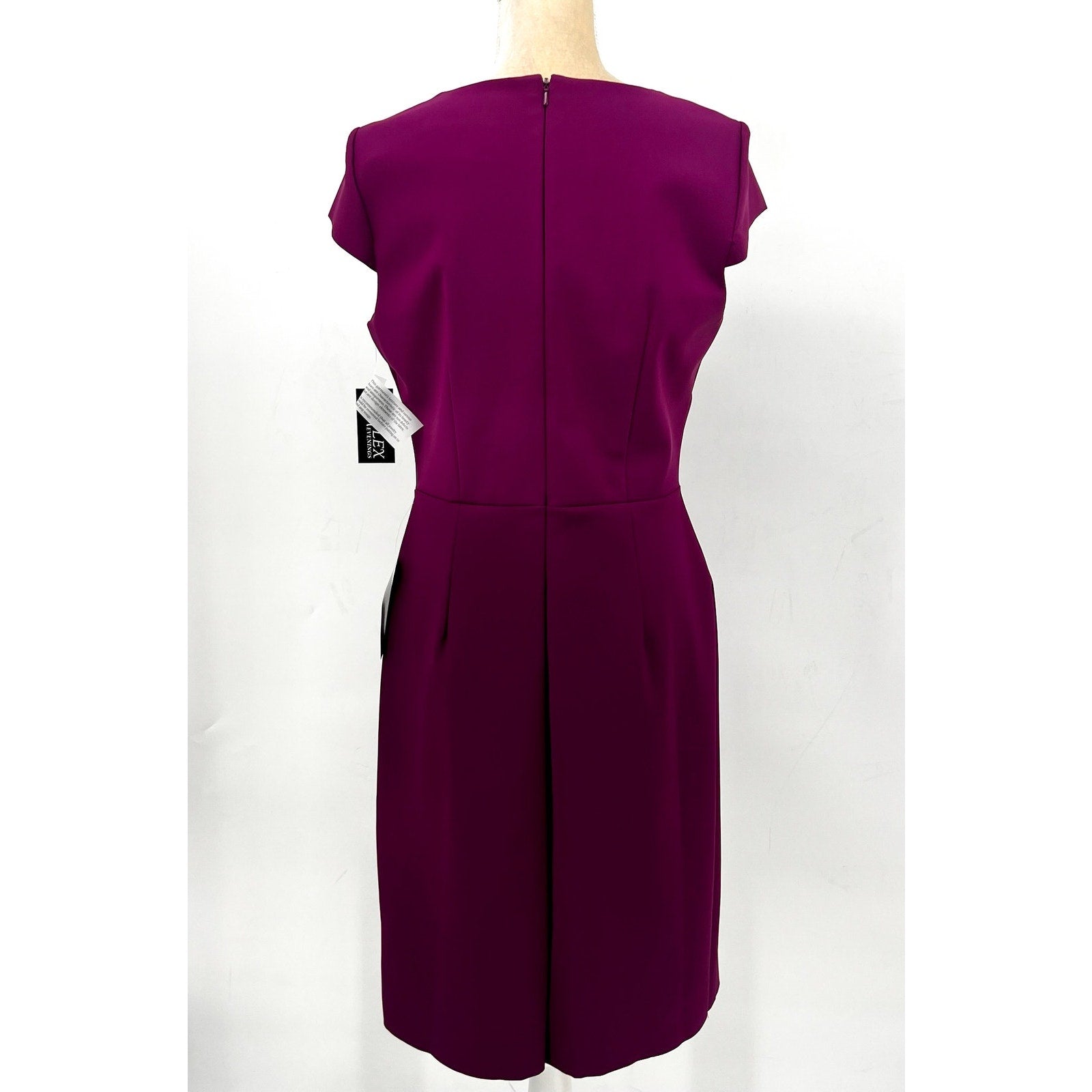 Alex Evenings Women's Short Cascade Sheath Dress Size 12 Pink Passion NWT