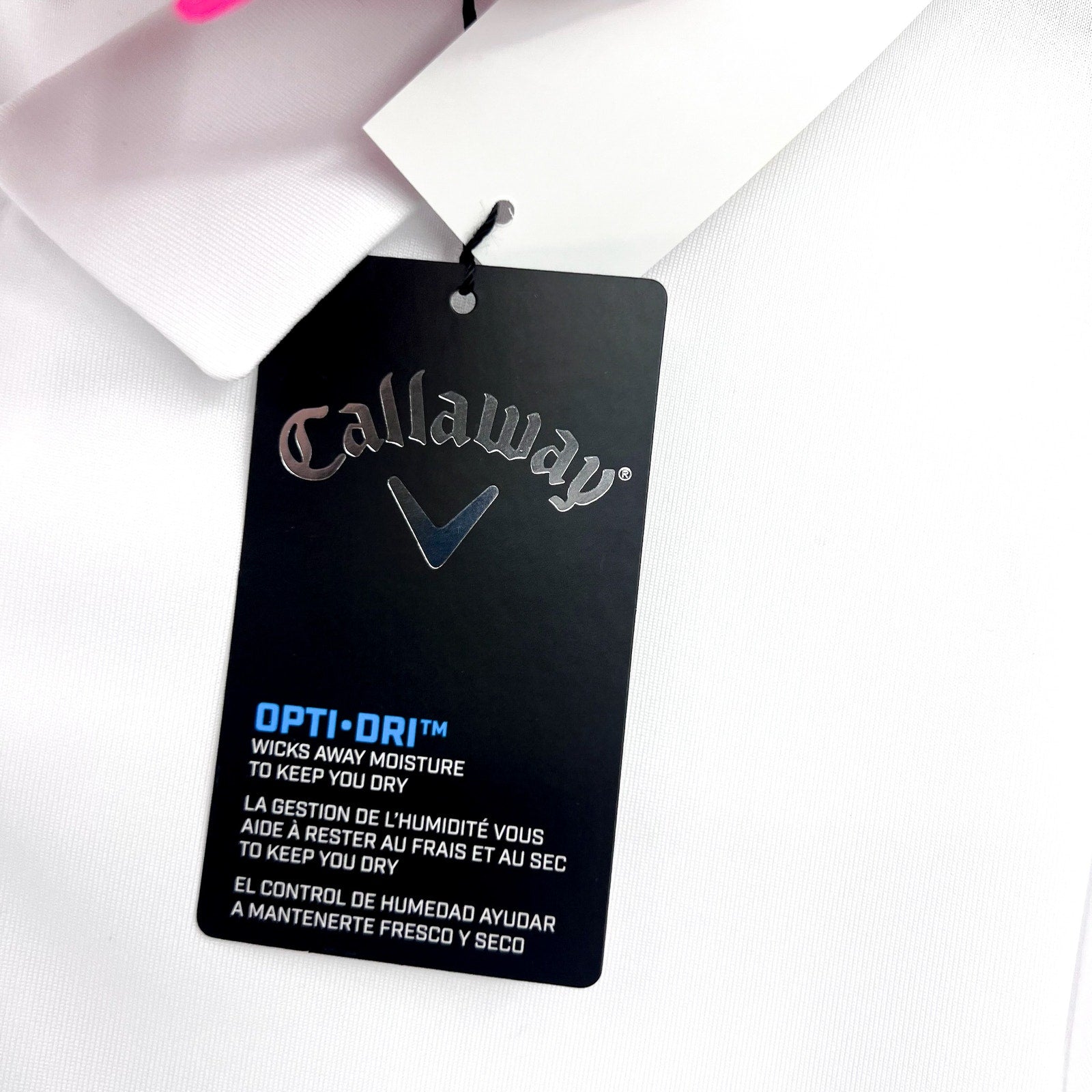 CALLAWAY 1/4 Zip Short Sleeve Golf Polo Shirt Medium Brilliant White Heather NWT