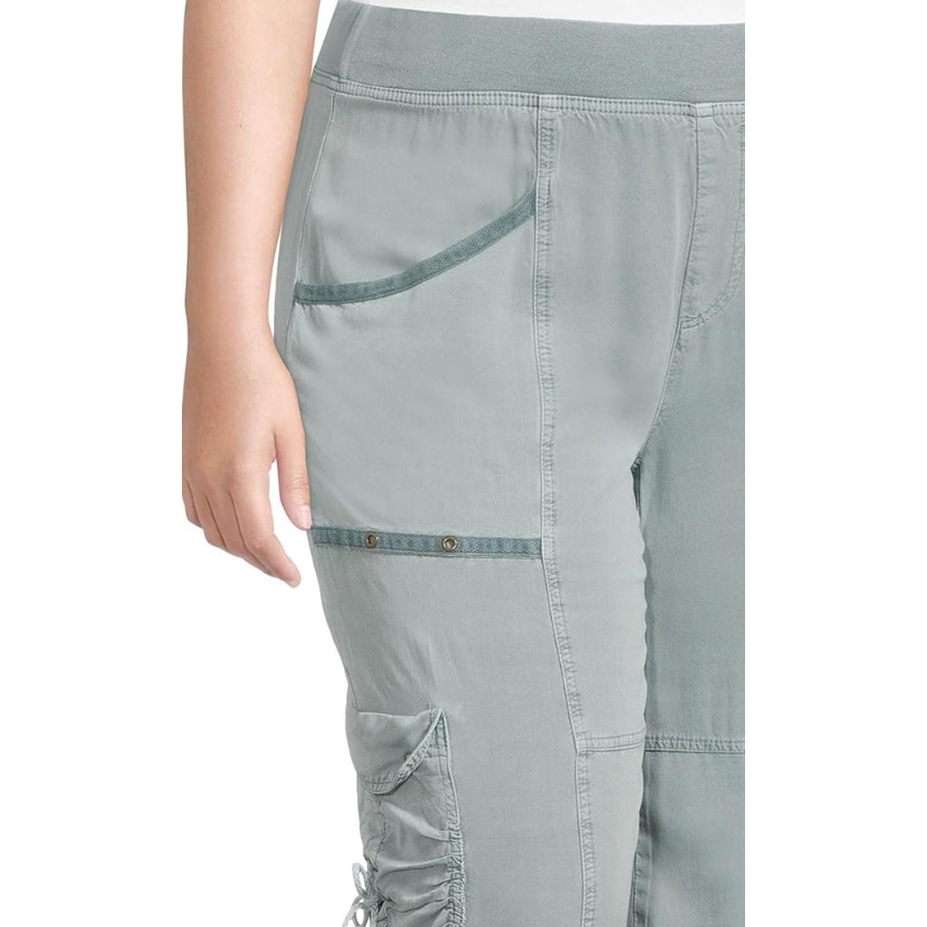 XCVI Women's Yana Gaucho Crop Pants Small Green Thunderclap Twill Pull-On NWT