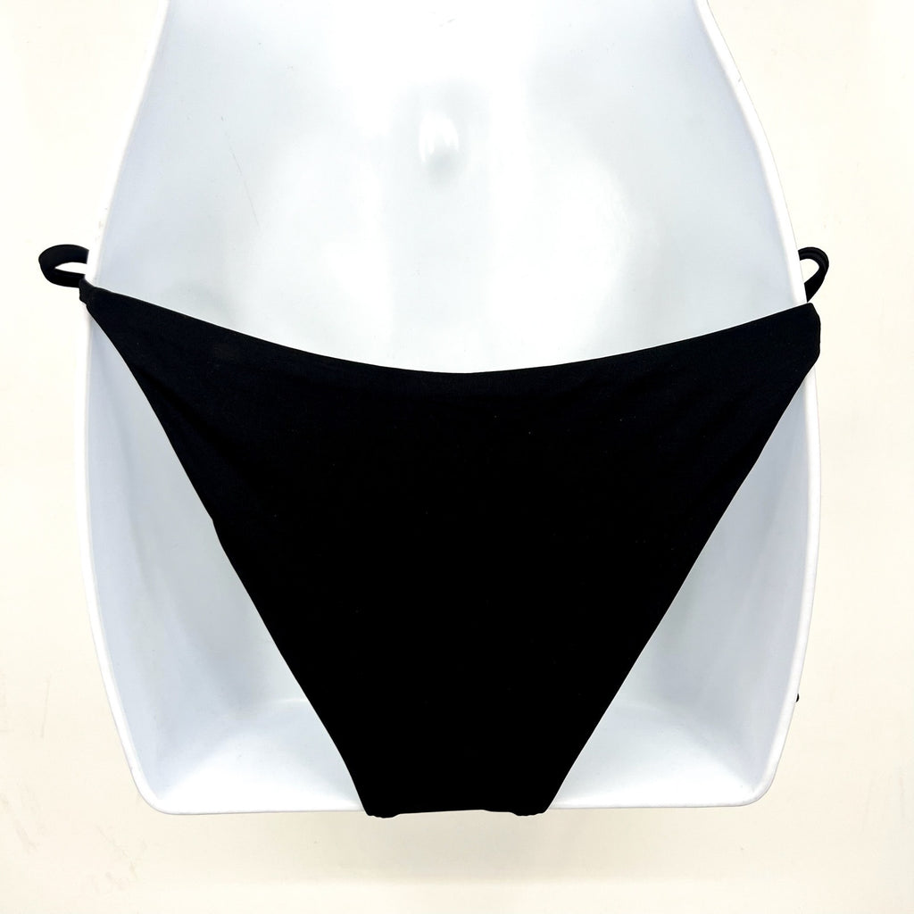 BECCA Women's Color Code Side Tie Bikini Bottoms Medium Black Adjustable NWT
