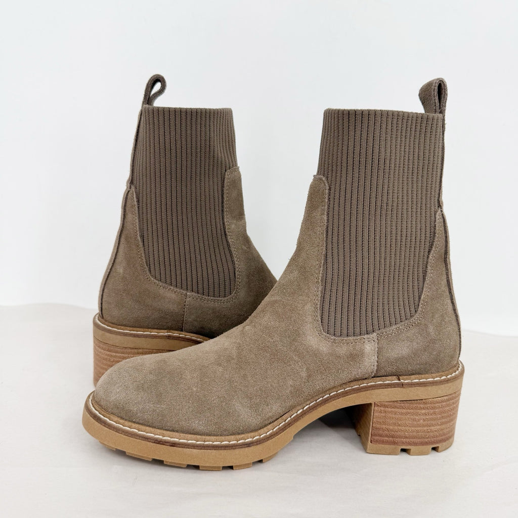 Steve Madden Womens Kiley Ankle Bootie US 7 M EU 37.5 Taupe Brown Suede NWOB