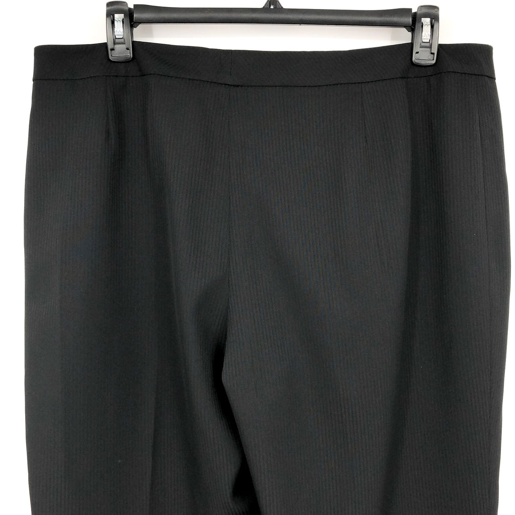 LE SUIT Women's Straight Leg Suit Pants Size 18 Black Flat Front Stretch NWOT