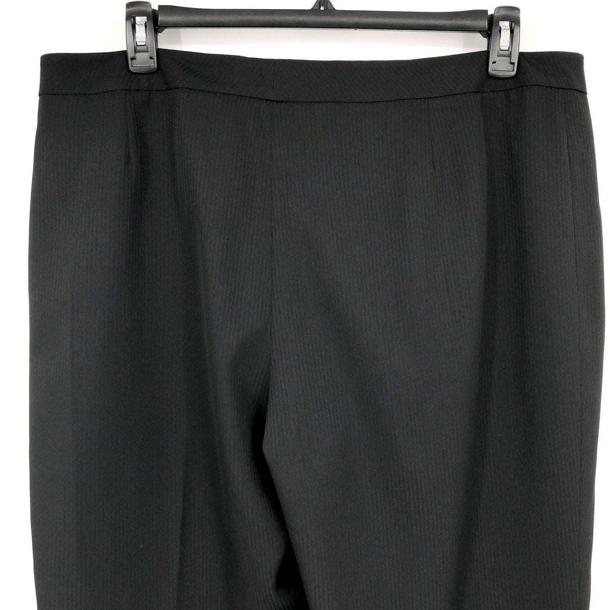 LE SUIT Women's Straight Leg Suit Pants Size 18 Black Flat Front Stretch NWOT